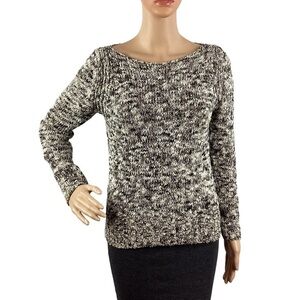 Massimo Dutti Sweater Size XS Black and White Wide Neck Pullover